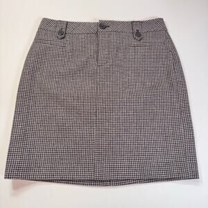 NWT Eddie Bauer Houndstooth Mini Skirt Women sz 4 Wool Blend Casual Lined Preppy